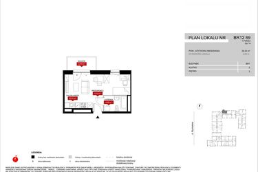 Rzut - Mieszkanie na sprzedaż 1 pokój o powierzchni 29,35 m² - numer BR12/69 w Browary Wrocławskie 2