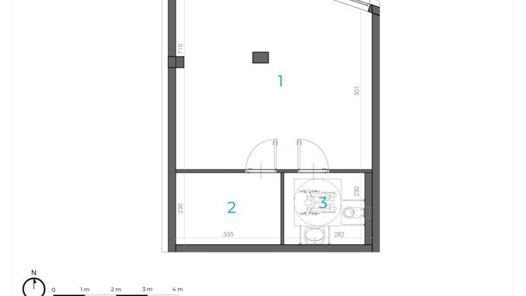 Rzut - Lokal użytkowy na sprzedaż 2 pokoje o powierzchni 50,53 m² - numer 1.U1 w Incepti Gaj 2