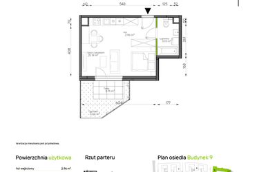 Rzut - Mieszkanie na sprzedaż 1 pokój o powierzchni 33,28 m² - numer 062/9 w Aleje Praskie