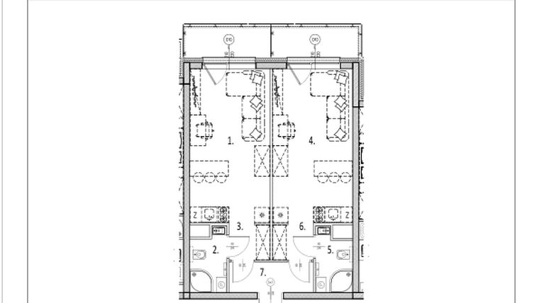 Rzut - Mieszkanie na sprzedaż 2 pokoje o powierzchni 52,07 m² - numer 46 w Zachodnia 29