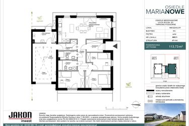 Rzut - Dom na sprzedaż 4 pokoje o powierzchni 113,73 m² - numer 65C/1 w Osiedle Marianowe