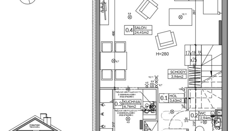 Rzut - Dom na sprzedaż 4 pokoje o powierzchni 83,33 m² - numer 32B w Nova Magdalenka 7 etap IV