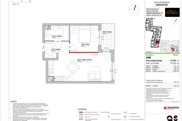 Rzut - Mieszkanie na sprzedaż 2 pokoje o powierzchni 41,89 m² - numer 7.A006 w Ursus Centralny etap VI