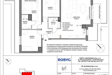 Rzut - Mieszkanie na sprzedaż 4 pokoje o powierzchni 95,88 m² - numer A.4M01 w Kobieli 4
