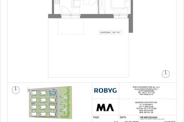 Rzut - Mieszkanie na sprzedaż 2 pokoje o powierzchni 42,07 m² - numer VV/C/0/2 w Villa Viva
