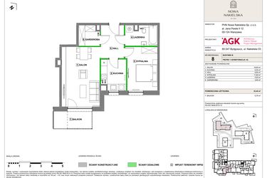 Rzut - Mieszkanie na sprzedaż 2 pokoje o powierzchni 53,4 m² - numer NN-B-LM-08 w Nowa Nakielska by PHN