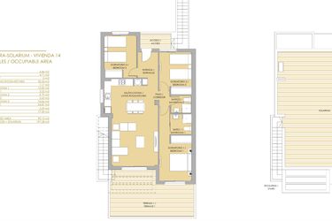 Rzut - Dom na sprzedaż 2 pokoje o powierzchni 90,13 m² - numer 14 w Szeregowce w Orihuela, SP-35149