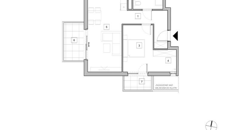 Rzut - Mieszkanie na sprzedaż 2 pokoje o powierzchni 53,65 m² - numer C1_2 w ATAL Zawiślańska