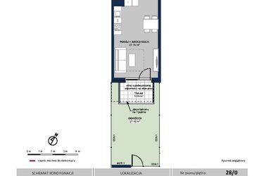 Rzut - Mieszkanie na sprzedaż 1 pokój o powierzchni 29,44 m² - numer 172 w Moja Północna Etap III