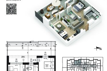 Rzut - Mieszkanie na sprzedaż 3 pokoje o powierzchni 50,31 m² - numer 29 w Piano Park etap V