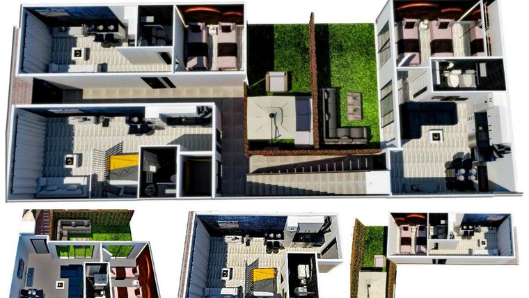 Rzut - Mieszkanie na sprzedaż 1 pokój o powierzchni 33 m² - numer 1 w Apartamenty w centrum Torrevieja RD-43720