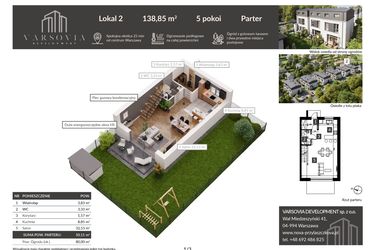 Rzut - Dom na sprzedaż 4 pokoje o powierzchni 138,85 m² - numer 2 w Osiedle Nova Przylaszczkova
