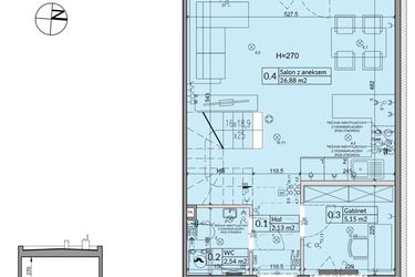 Rzut - Dom na sprzedaż 5 pokoi o powierzchni 72,7 m² - numer 32B w Osiedle Stokrotki etap 4 i 5