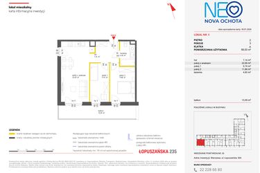 Rzut - Mieszkanie na sprzedaż 3 pokoje o powierzchni 56,08 m² - numer 8 w Neo Nova Ochota