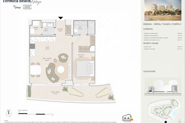 Rzut - Mieszkanie na sprzedaż 1 pokój o powierzchni 78,25 m² - numer P7P1C w Termica Beach