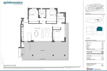Rzut - Mieszkanie na sprzedaż 3 pokoje o powierzchni 106,35 m² - numer 61A w Quintessence - Marbella