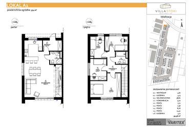 Rzut - Dom na sprzedaż 5 pokoi o powierzchni 92,56 m² - numer A1 w Villa Stoki (domy)