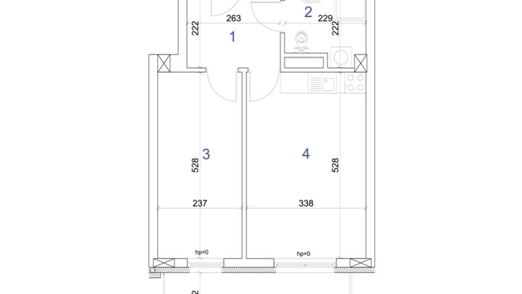 Rzut - Mieszkanie na sprzedaż 2 pokoje o powierzchni 40,51 m² - numer 6A.91 w Mierzeja Wiślana etap IV