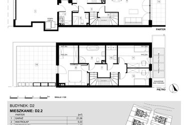 Rzut - Dom na sprzedaż 4 pokoje o powierzchni 122,41 m² - numer D2.2 w Ville Przy Białej