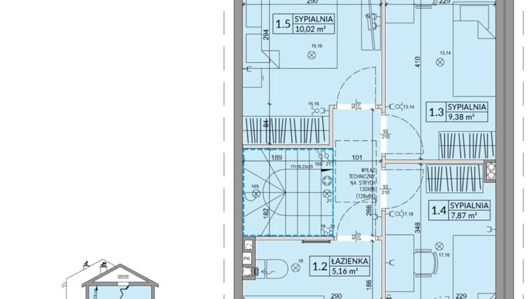 Rzut - Dom na sprzedaż 4 pokoje o powierzchni 77,99 m² - numer 28B w Osiedle Słoneczne etap III