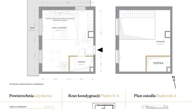 Rzut - Mieszkanie na sprzedaż 1 pokój o powierzchni 53,49 m² - numer A/67 w Królowej Jadwigi