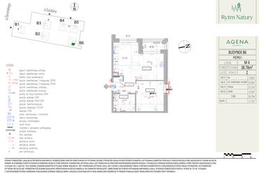 Rzut - Mieszkanie na sprzedaż 2 pokoje o powierzchni 38,78 m² - numer B6M4 w Rytm Natury