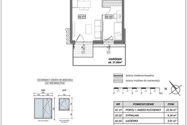 Rzut - Mieszkanie na sprzedaż 2 pokoje o powierzchni 35,39 m² - numer 10.B.02 w Nowe Południe bud. 10