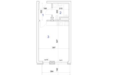 Rzut - Mieszkanie na sprzedaż 1 pokój o powierzchni 28,62 m² - numer 6A.61 w Mierzeja Wiślana etap IV