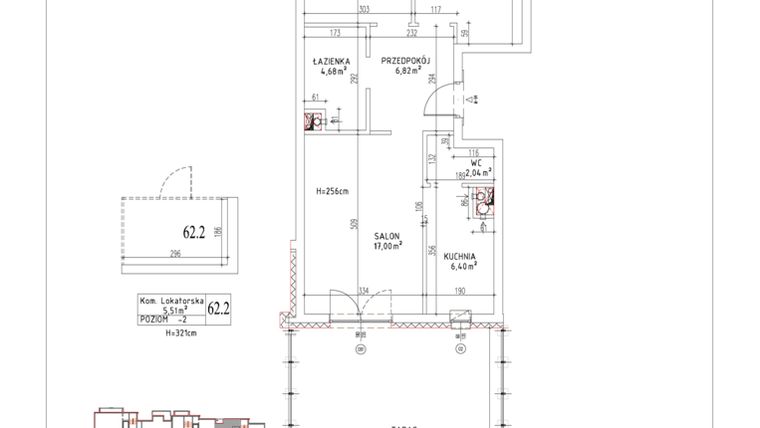 Rzut - Mieszkanie na sprzedaż 3 pokoje o powierzchni 68,84 m² - numer M-94 w Nałęczowska