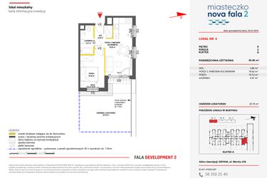 Rzut - Mieszkanie na sprzedaż 2 pokoje o powierzchni 36,46 m² - numer 4 w Miasteczko Nova Fala 2