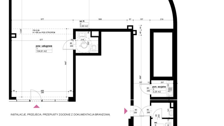 Rzut - Lokal użytkowy na sprzedaż 1 pokój o powierzchni 156,52 m² - numer B/1/0/1 w Malta Wołkowyska etap III