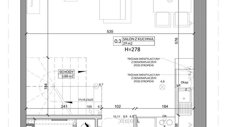 Rzut - Dom na sprzedaż 4 pokoje o powierzchni 78,91 m² - numer 9B w Osiedle Słoneczne