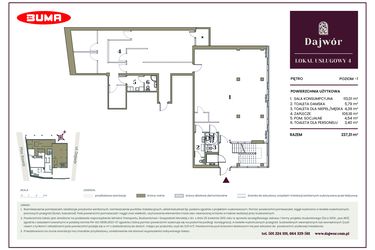 Rzut - Lokal użytkowy na sprzedaż 1 pokój o powierzchni 237,31 m² - numer LU4 w Dajwór