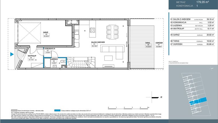 Rzut - Dom na sprzedaż 5 pokoi o powierzchni 200,49 m² - numer 3 w Nordic Bemowo Domy