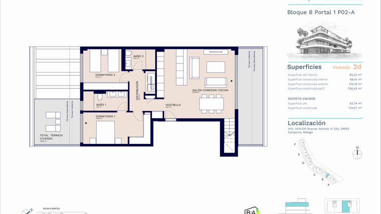 Rzut - Mieszkanie na sprzedaż 2 pokoje o powierzchni 123,23 m² - numer A11-011 w Unika I