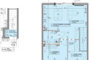 Rzut - Mieszkanie na sprzedaż 3 pokoje o powierzchni 56,07 m² - numer 110 w Manufaktura Marki 2 etap IV