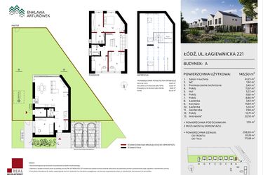 Rzut - Dom na sprzedaż 5 pokoi o powierzchni 145,5 m² - numer A w Enklawa Arturówek