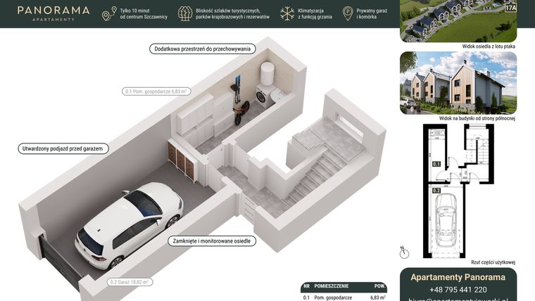 Rzut - Mieszkanie na sprzedaż 3 pokoje o powierzchni 78,67 m² - numer 17A w Apartamenty Panorama