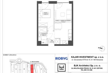 Rzut - Mieszkanie na sprzedaż 2 pokoje o powierzchni 34,43 m² - numer C.0M11 w Foresteria