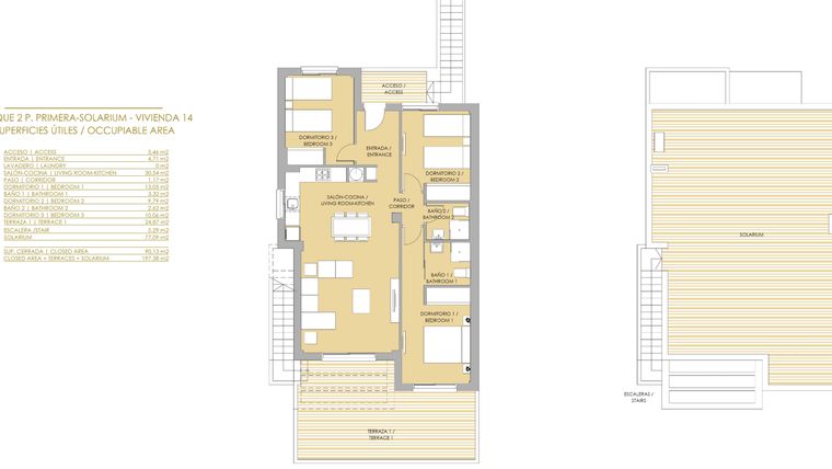Rzut - Dom na sprzedaż 2 pokoje o powierzchni 90,13 m² - numer 14 w Szeregowce w Orihuela, SP-35149