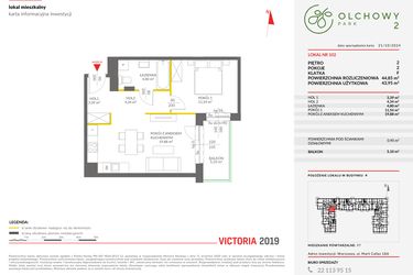 Rzut - Mieszkanie na sprzedaż 2 pokoje o powierzchni 44,85 m² - numer A.102 w Olchowy Park II