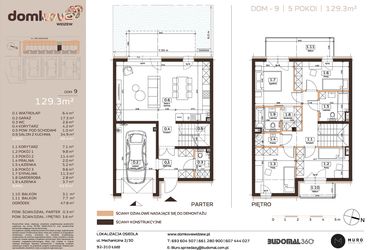 Rzut - Dom na sprzedaż 5 pokoi o powierzchni 129,3 m² - numer 9 w Domkove Widzew etap 2