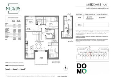 Rzut - Mieszkanie na sprzedaż 4 pokoje o powierzchni 81,96 m² - numer 4A w Miłoszove