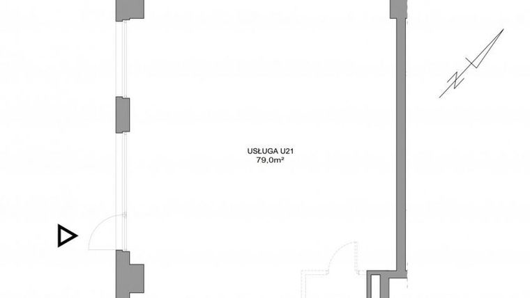 Rzut - Lokal użytkowy na sprzedaż 1 pokój o powierzchni 82,14 m² - numer CP/7/U21 w Central Park
