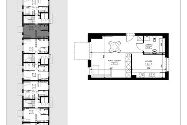 Rzut - Mieszkanie na sprzedaż 1 pokój o powierzchni 37,12 m² - numer B4-M2 w Śląska Park