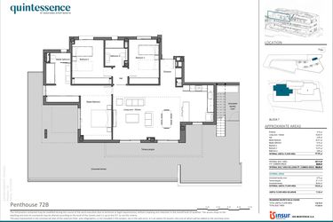 Rzut - Mieszkanie na sprzedaż 3 pokoje o powierzchni 107,96 m² - numer 72B w Quintessence - Marbella