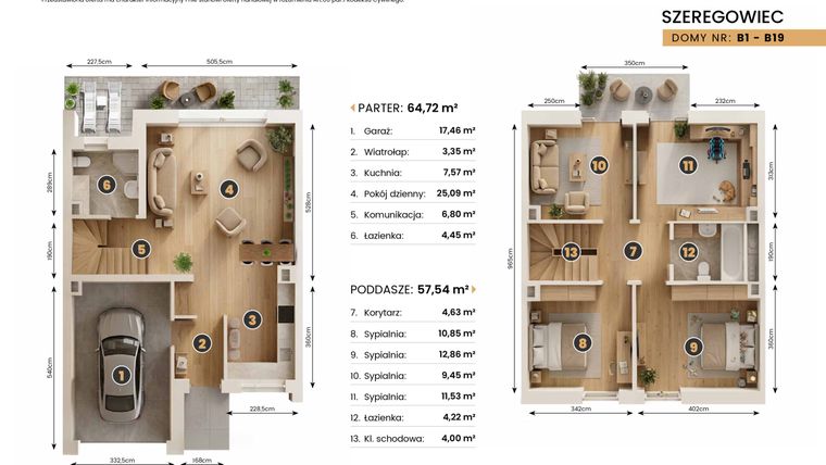 Rzut - Dom na sprzedaż 4 pokoje o powierzchni 122,32 m² - numer B1 w Golden Park