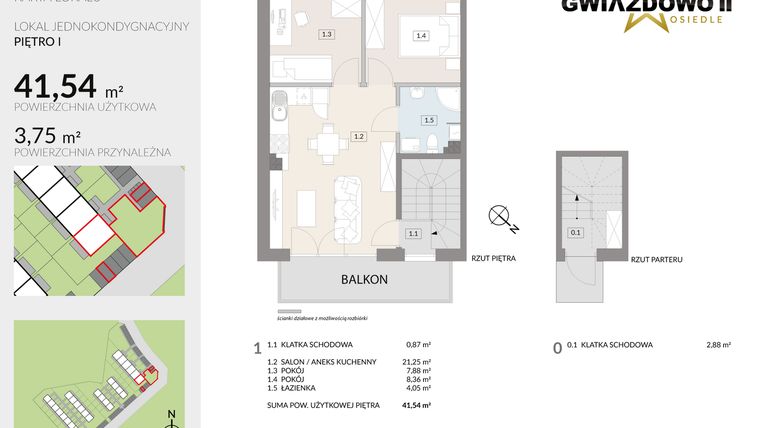 Rzut - Mieszkanie na sprzedaż 3 pokoje o powierzchni 45,29 m² - numer A9.2 w Gwiazdowo II
