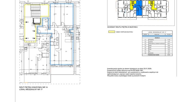 Rzut - Mieszkanie na sprzedaż 4 pokoje o powierzchni 82,5 m² - numer A17 w Lwowska 14
