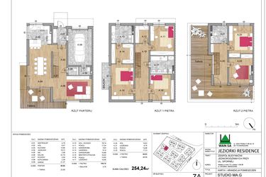 Rzut - Dom na sprzedaż 6 pokoi o powierzchni 254,24 m² - numer 7A w Jeziorki Residence